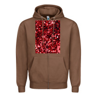 Chestnut red glitter party sequins Zipper Hoodie - lanVoArt
