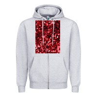 Heather Grey red glitter party sequins Zipper Hoodie - lanVoArt