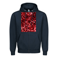 Navy red glitter party sequins Zipper Hoodie - lanVoArt