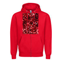 Red red glitter party sequins Zipper Hoodie - lanVoArt