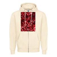 Sandshell red glitter party sequins Zipper Hoodie - lanVoArt