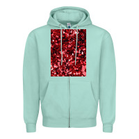 Red Glitter Party Sequins Zipper Hoodie | Teevron