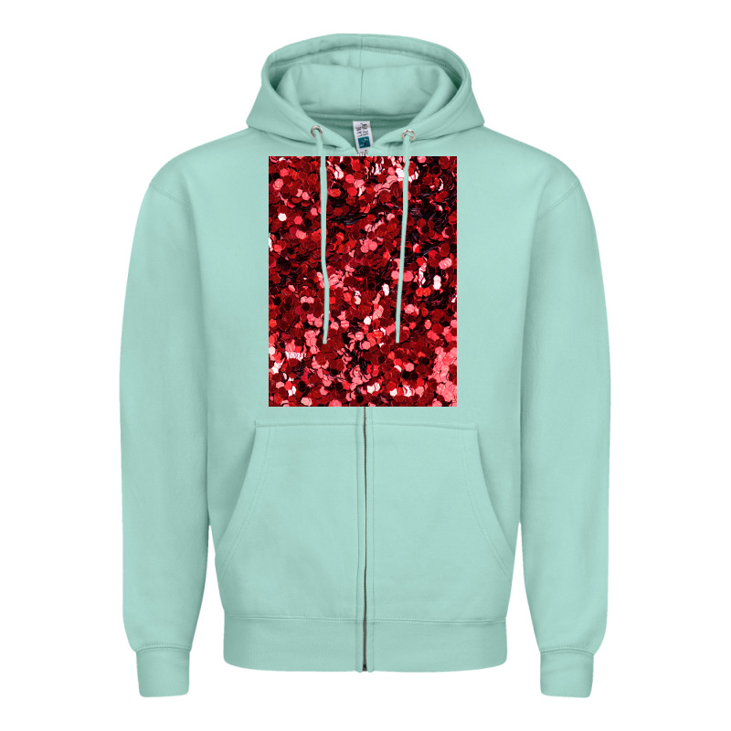 Red Glitter Party Sequins Zipper Hoodie by lanVoArt | Teevron