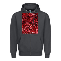 Smoke red glitter party sequins Zipper Hoodie - lanVoArt
