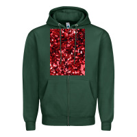 Sports Green red glitter party sequins Zipper Hoodie - lanVoArt