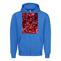 True Royal red glitter party sequins Zipper Hoodie - lanVoArt