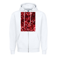 White red glitter party sequins Zipper Hoodie - lanVoArt