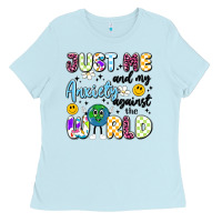 Baby Blue just me and my anxiety against the world Ladies Tee - Artiststas