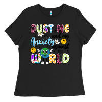 Black just me and my anxiety against the world Ladies Tee - Artiststas