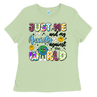 Just Me And My Anxiety Against The World Ladies Tee | Teevron