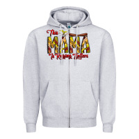 Heather Grey this mama is raising ballers softball and baseball Zipper Hoodie - CowhideDigitalArt