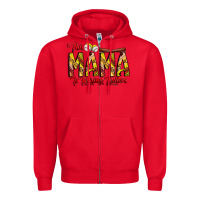 Red this mama is raising ballers softball and baseball Zipper Hoodie - CowhideDigitalArt