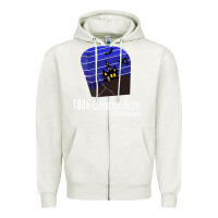 Oatmeal Heather 1886 Crescent Hotel Eureka Springs Arkansas USA Halloween Haunted Bat  Zipper Hoodie - lanVoArt