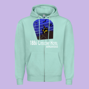 1886 Crescent Hotel Eureka Springs Arkansas Usa Halloween Haunted Bat  Zipper Hoodie Designed By Lanvoart