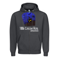 Smoke 1886 Crescent Hotel Eureka Springs Arkansas USA Halloween Haunted Bat  Zipper Hoodie - lanVoArt