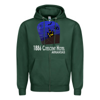 Sports Green 1886 Crescent Hotel Eureka Springs Arkansas USA Halloween Haunted Bat  Zipper Hoodie - lanVoArt
