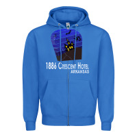True Royal 1886 Crescent Hotel Eureka Springs Arkansas USA Halloween Haunted Bat  Zipper Hoodie - lanVoArt