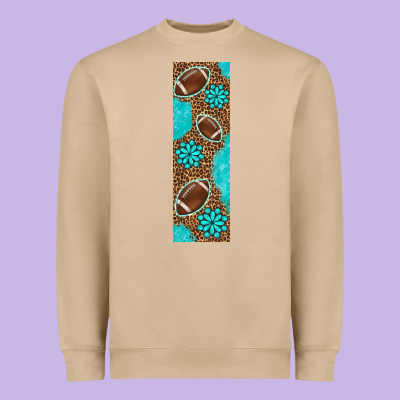 American Football With Leopard Pen Wraps Heavyweight Sweatshirt Designed By Bundleandbundleshop