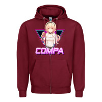 Burgundy hyperdimension neptunia (compa aesthetic) Zipper Hoodie - lanVoArt