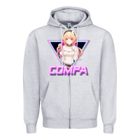 Heather Grey hyperdimension neptunia (compa aesthetic) Zipper Hoodie - lanVoArt