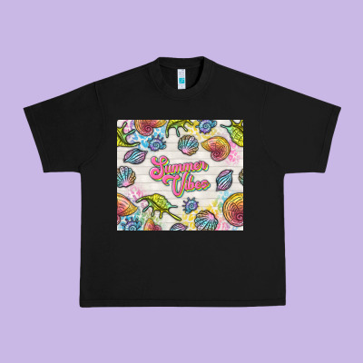 Summer Vibes With Sea Shells Urban Heavy Tee Designed By Tumblerdesignbyshophia