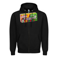 Black old school fruit stripe gum Zipper Hoodie - lanVoArt