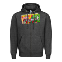 Charcoal Heather old school fruit stripe gum Zipper Hoodie - lanVoArt