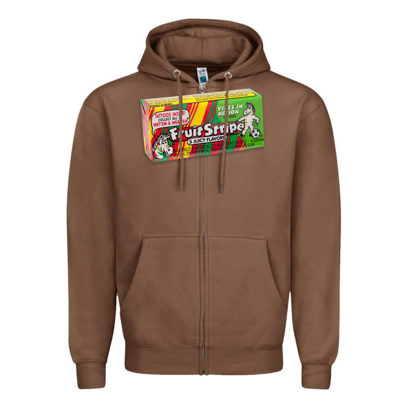 Old School Fruit Stripe Gum Zipper Hoodie by lanVoArt | Teevron