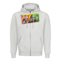 Dove Grey old school fruit stripe gum Zipper Hoodie - lanVoArt