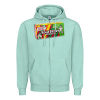 Seafoam old school fruit stripe gum Zipper Hoodie - lanVoArt