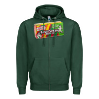 Sports Green old school fruit stripe gum Zipper Hoodie - lanVoArt