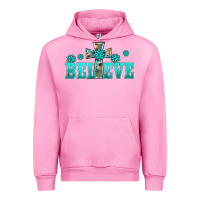Fuchsia Pink western turquoise's gemstones cross believe Urban Hoodie - BarkalooDesign