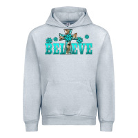 Heather Grey western turquoise's gemstones cross believe Urban Hoodie - BarkalooDesign