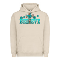Pigment French Oak western turquoise's gemstones cross believe Urban Hoodie - BarkalooDesign