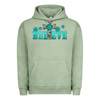Pigment Oil Green western turquoise's gemstones cross believe Urban Hoodie - BarkalooDesign