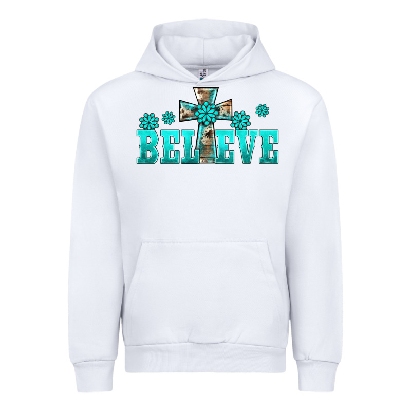 Western Turquoise's Gemstones Cross Believe Urban Hoodie by BarkalooDesign | Teevron