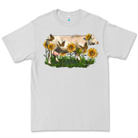 Dove Grey charolais cow with sunflower Premium Tee - LillyAllenDesigns
