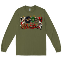 Army Green mooey christmas Long Sleeve Tee - CowGirlArtShop