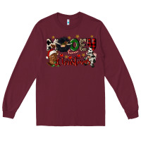 Burgundy mooey christmas Long Sleeve Tee - CowGirlArtShop