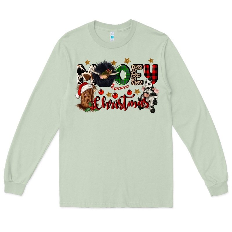 Mooey Christmas Long Sleeve Tee by CowGirlArtShop | Teevron