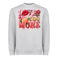 Heather Grey love you more Heavyweight Sweatshirt - FaDigitalArtStudio