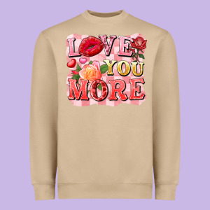 Love You More Heavyweight Sweatshirt Designed By Fadigitalartstudio