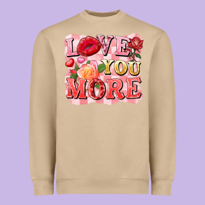 Love You More Heavyweight Sweatshirt Designed By Fadigitalartstudio