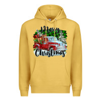 Antique Gold Merry Christmas Truck With Gifts Premium Hoodie - FaDigitalArtStudio