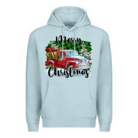 Blue Mist Merry Christmas Truck With Gifts Premium Hoodie - FaDigitalArtStudio