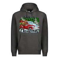 Charcoal Heather Merry Christmas Truck With Gifts Premium Hoodie - FaDigitalArtStudio