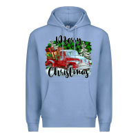 Colony Blue Merry Christmas Truck With Gifts Premium Hoodie - FaDigitalArtStudio