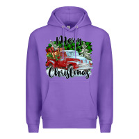 Purple Merry Christmas Truck With Gifts Premium Hoodie - FaDigitalArtStudio