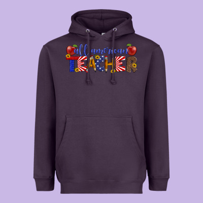 All American Teacher Heavyweight Hoodie Designed By Artiststas