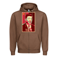 Chestnut chairman xi jinping chinese communist party president china patriotic Zipper Hoodie - lanVoArt